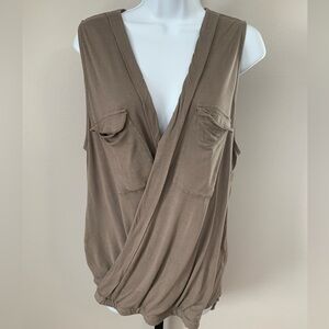 Lascana for Venus Chic Sleeveless Wrap Top  in Taupe